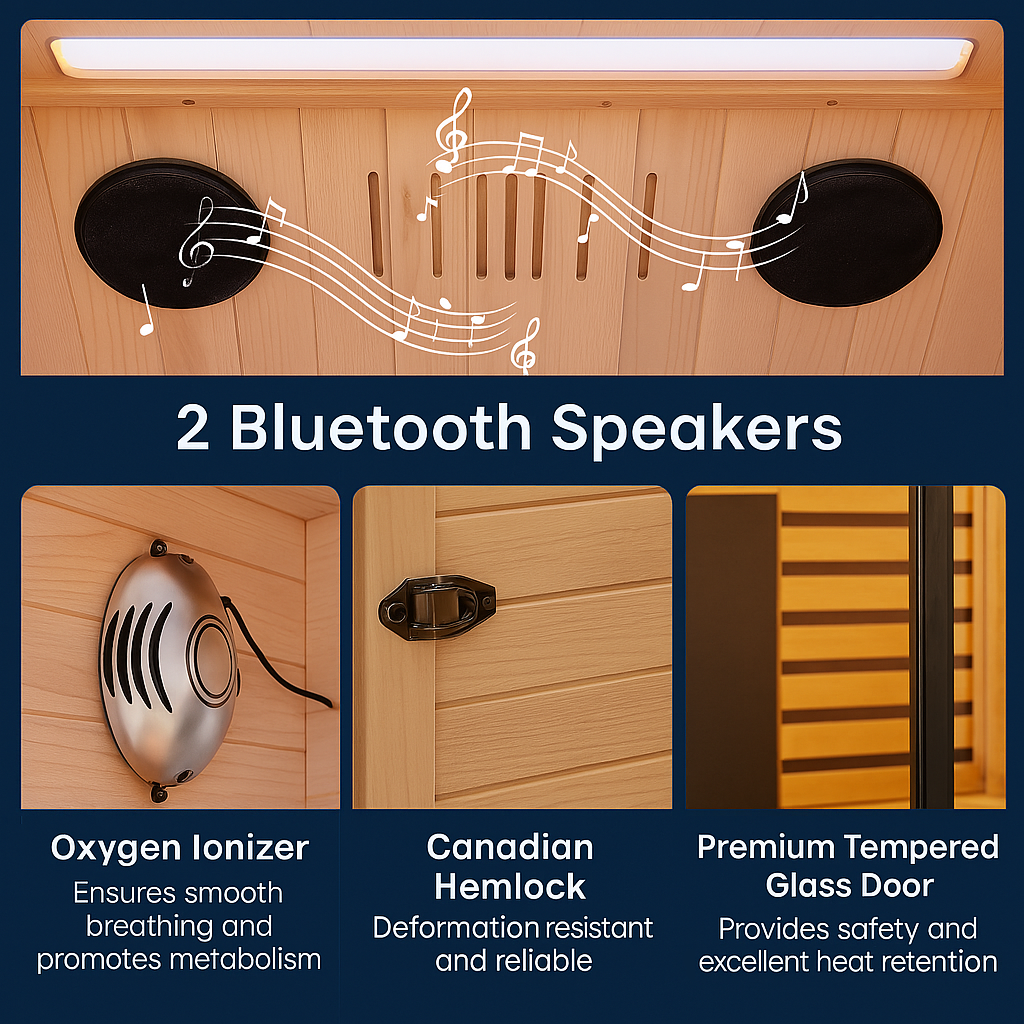 Relaxe Caldera ™ Vollspektrum -Infrarot -Sauna mit Rotlichttherapie Panel