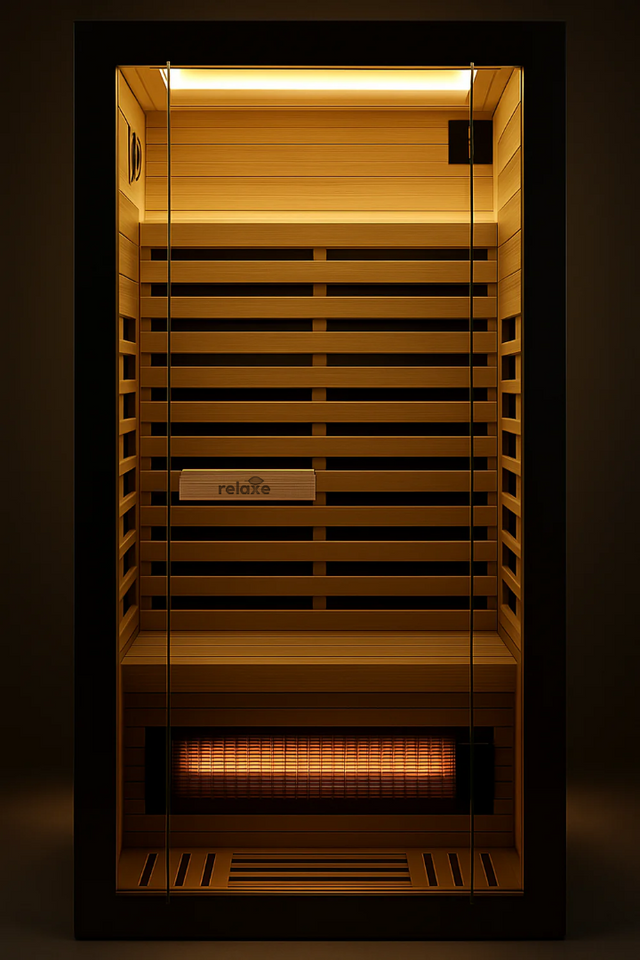 Relaxe Caldera ™ Vollspektrum -Infrarot -Sauna mit Rotlichttherapie Panel