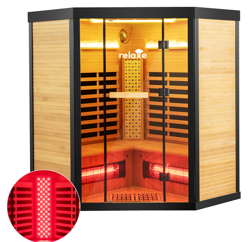Relaxe Caldera ™ Vollspektrum -Infrarot -Sauna mit Rotlichttherapie Panel