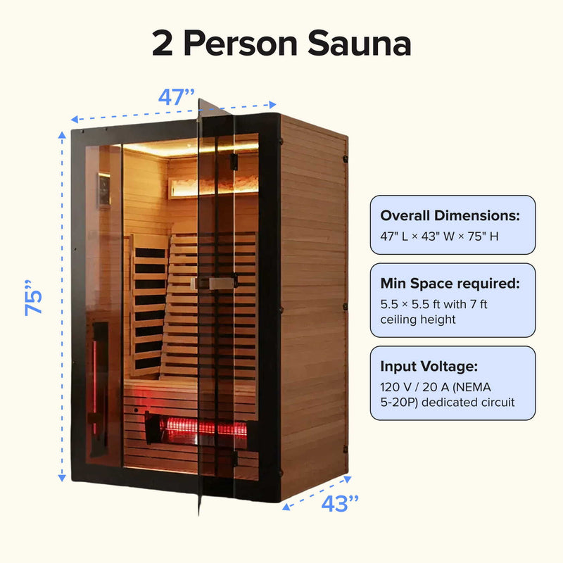 Relaxe Caldera ™ Vollspektrum -Infrarot -Sauna mit Rotlichttherapie Panel