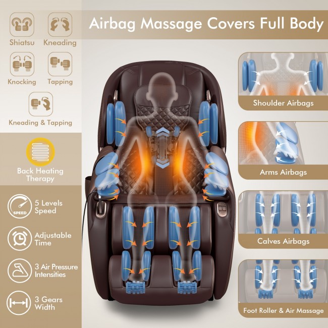 Entspannen Sie Null-Grenze Shiatsu Massagestuhl mit Heizung (SL-Track)