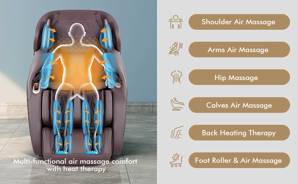 Entspannen Sie Null-Grenze Shiatsu Massagestuhl mit Heizung (SL-Track)