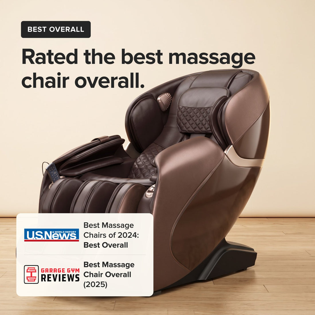 Rated the best massage chair overall by US News and Garage Gym Reviews